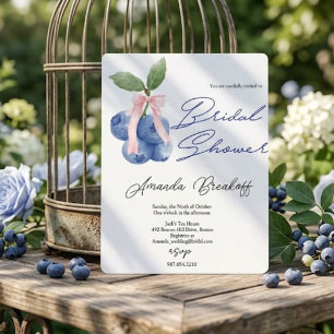 Berry Sweet Blueberry Bridal Shower Invitation