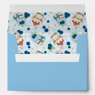 Berry Sweet Blueberry Cupcake Birthday Party Blue Envelope
