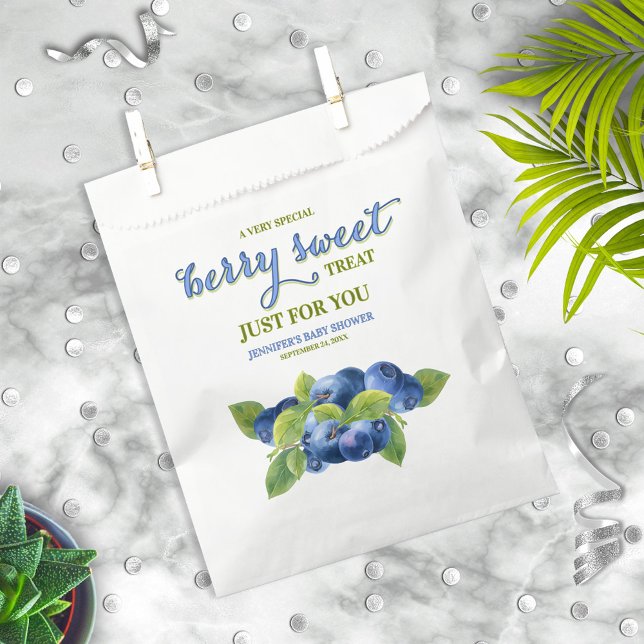 Berry Sweet Blueberry Theme Baby Shower Favour Bags (Creator Uploaded)