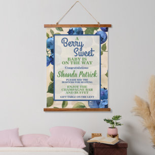 Berry Sweet Blueberry Theme Baby Shower Hanging Tapestry