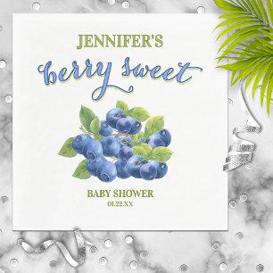 Berry Sweet Blueberry Theme Baby Shower Napkin
