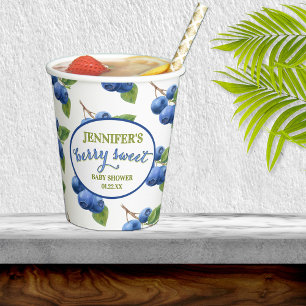 Berry Sweet Blueberry Theme Baby Shower Paper Cups