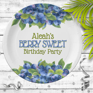 Berry Sweet Blueberry Theme Birthday Party Paper Plate