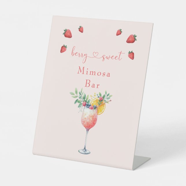  Berry Sweet Blush Mimosa Bar Shower Sign (Front)
