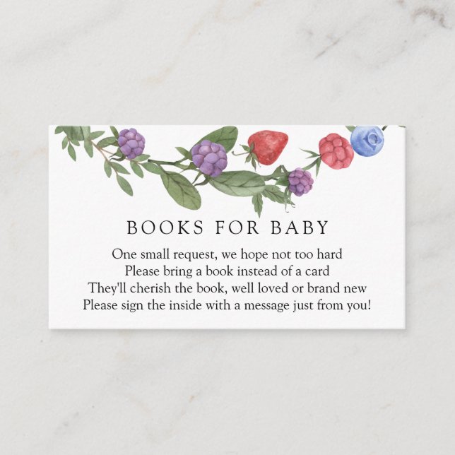 Berry Sweet Books for Baby Enclosure Card (Front)