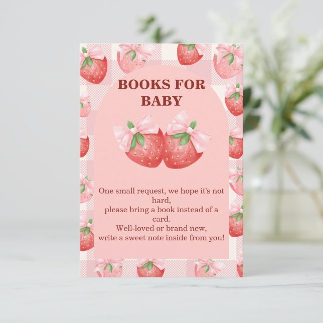 Berry Sweet Books for Baby Request Card (Standing Front)