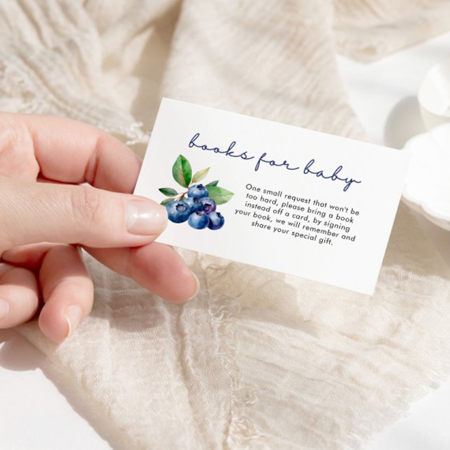 Berry Sweet Books For Baby Shower Blueberries Enclosure Card (Creator Uploaded)