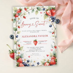 Berry Sweet Botanical Berries Garden Bridal Shower Invitation