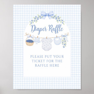 Berry Sweet Boy blueberry Baby Shower diaper Poster