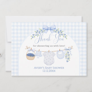 Berry Sweet Boy blueberry Baby Shower Thank You Card