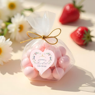 Berry Sweet Bridal Shower Dress Berries & Flowers Heart Sticker