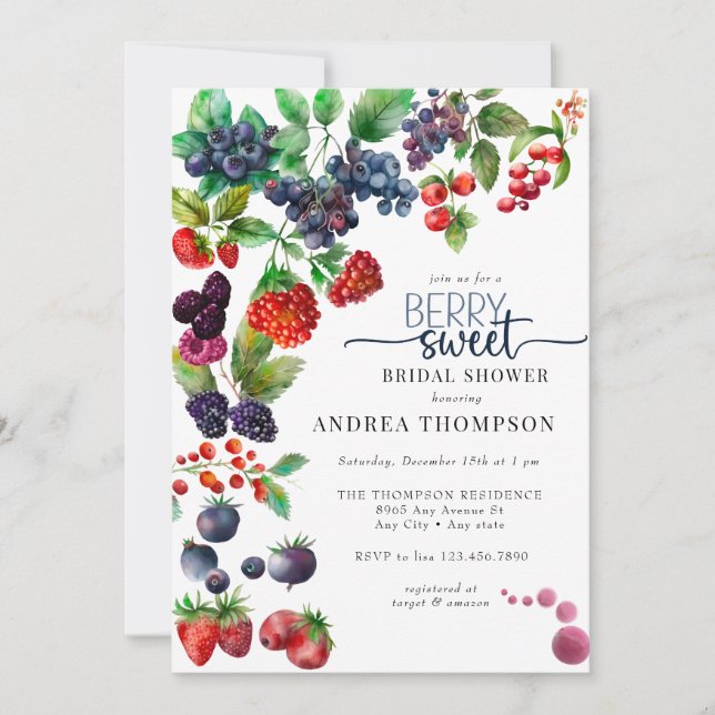 Berry Sweet  Bridal Shower Invitation (Front)