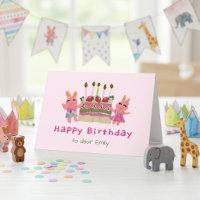 Berry Sweet Bunnies Baby Pink Kids Birthday 