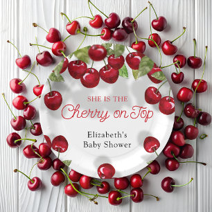 Berry Sweet Cherry Baby Shower Paper Plates