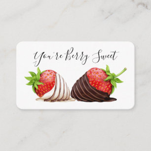 Berry Sweet Chocolate Covered Strawberry Thank You Enclosure Card
