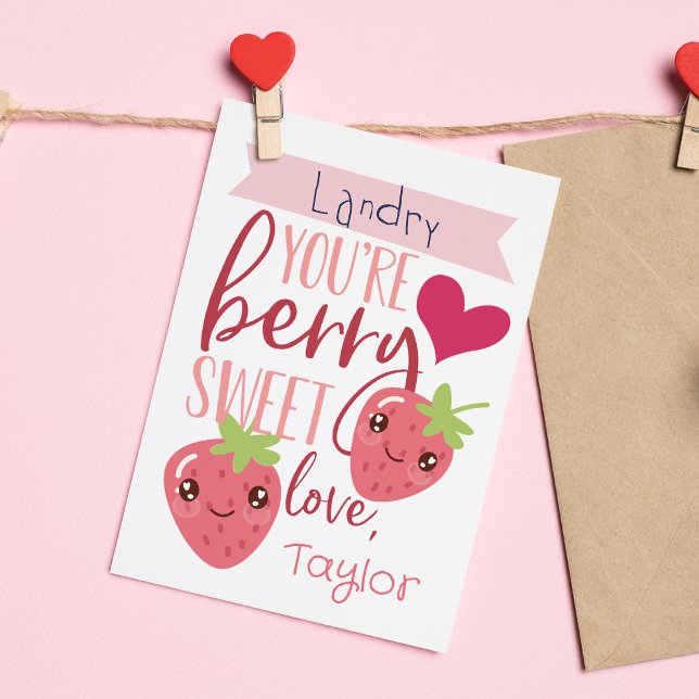 Berry Sweet | Classroom Valentine's Day Card (Creator Uploaded)