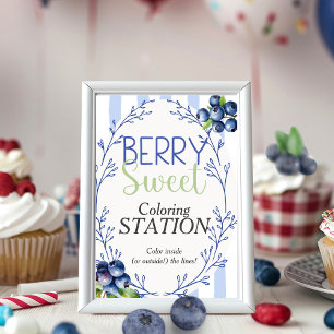 Berry Sweet Colour Station Blueberry Sign Invitation