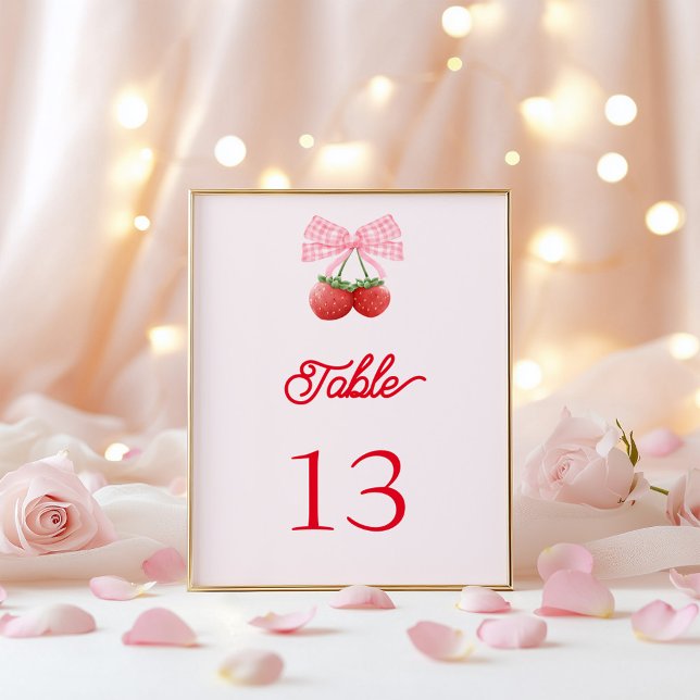 Berry Sweet Coquette Baby Shower Table Number (Creator Uploaded)