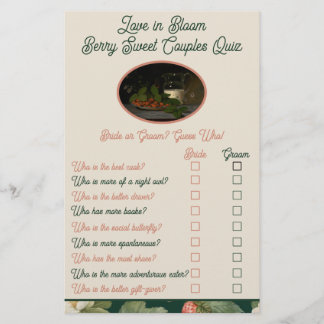 Berry Sweet Couple Quiz Bridal Shower Game