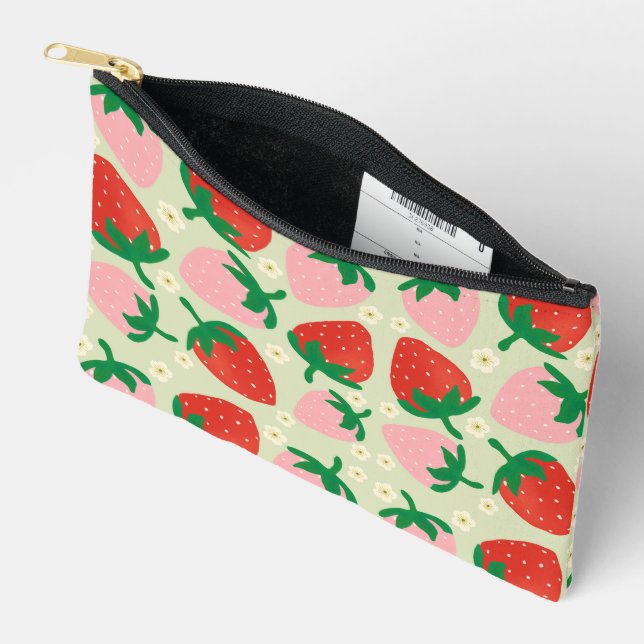 Berry Sweet Delights  Olive Green Accessory Pouch (Open)