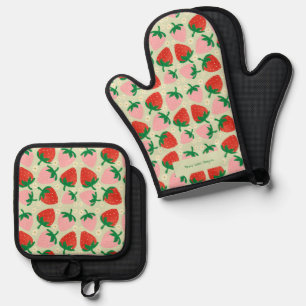 Berry Sweet Delights Olive Green Oven Mitt & Pot Holder Set