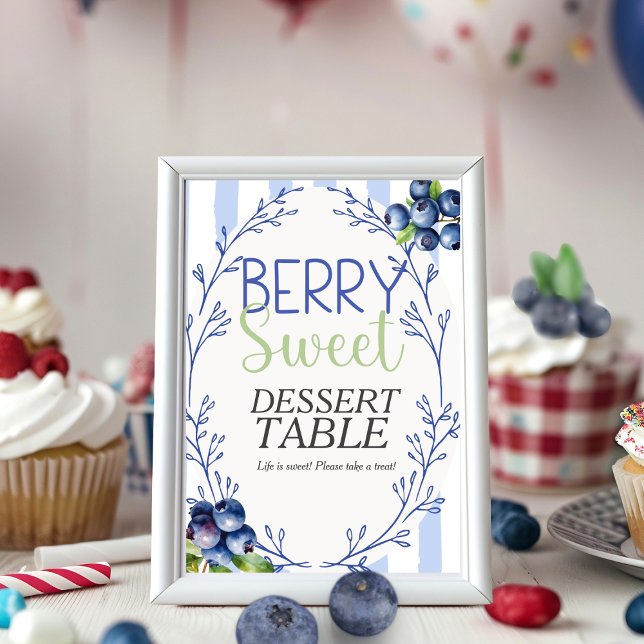 Berry Sweet Dessert TABLE Blueberry  Sign  Invitation (Berry Sweet Dessert TABLE Blueberry Sign)