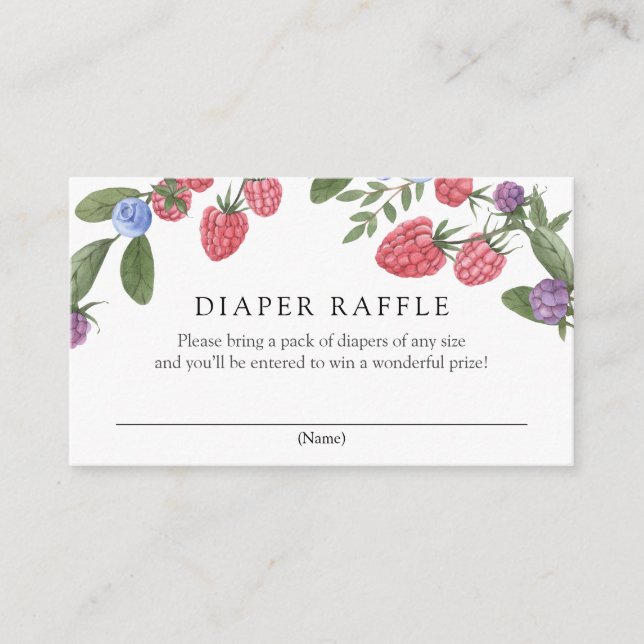 Berry Sweet Diaper Raffle Enclosure Card (Front)