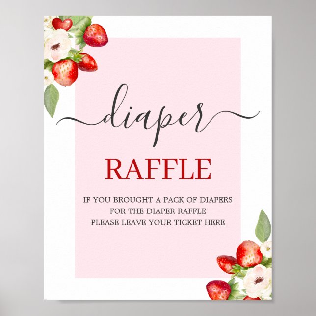Berry Sweet Diaper Raffle sign (Front)