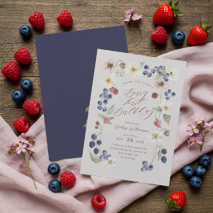 Berry Sweet Fist Birthday Wild Berries & Flowers Invitation