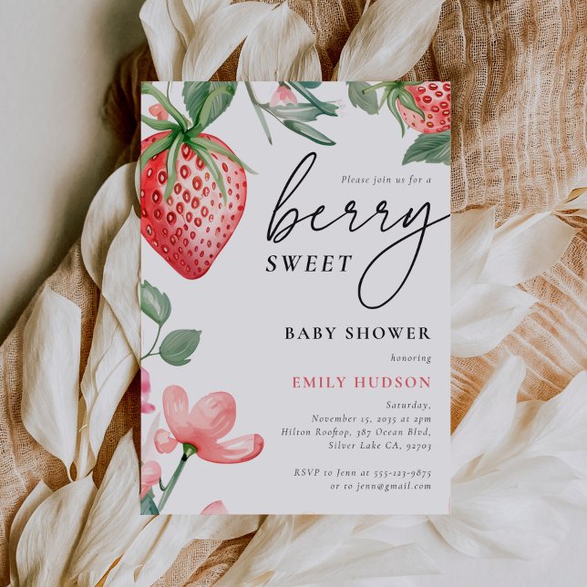 Berry Sweet Floral Baby Shower Invitation (Creator Uploaded)