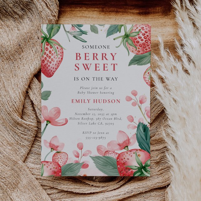 Berry Sweet Floral Baby Shower Invitation (Creator Uploaded)