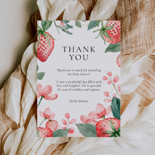 Berry Sweet Floral Baby Shower Thank You Card