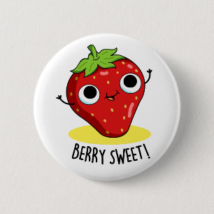Berry Sweet Funny Strawberry Pun  6 Cm Round Badge