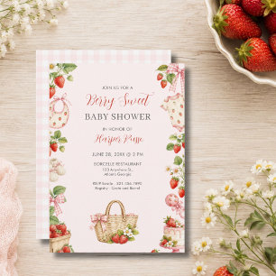 Berry Sweet Girl Baby Shower Invitation