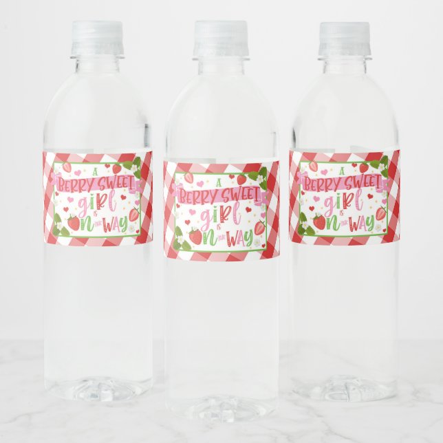 Berry Sweet Girl is on the Way Water Bottle Label (Bottles)