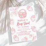 Berry Sweet Hand-drawn Starawberry Girl Birthday Invitation<br><div class="desc">This cute and modern "berry sweet" girl's birthday invitation features hand-drawn illustrations of strawberries in the basket and strawberries in pink. The reverse side features a white background with hand-drawn plaid/checks. Personalise for your needs. You can find more matching products at my store.</div>
