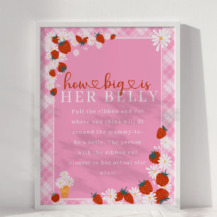 Berry Sweet How Big is Her Belly Baby Shower Game Poster