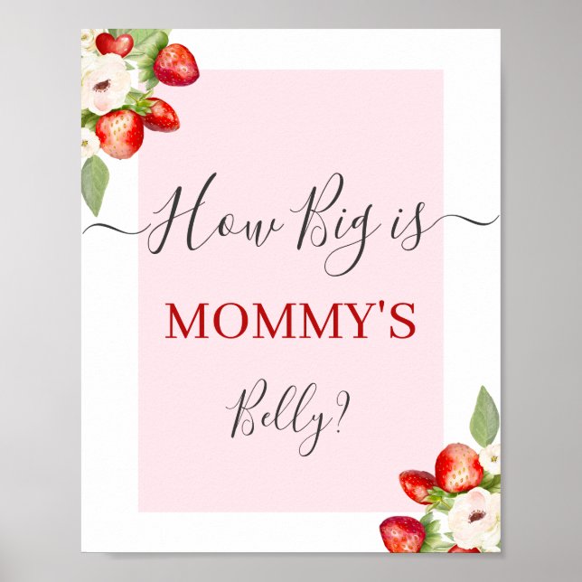 Berry Sweet How Big is Mummy's Belly sign (Front)