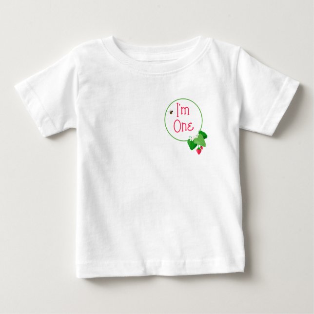 Berry Sweet “I’m One” Strawberry Bunch 1st Baby T-Shirt (Front)