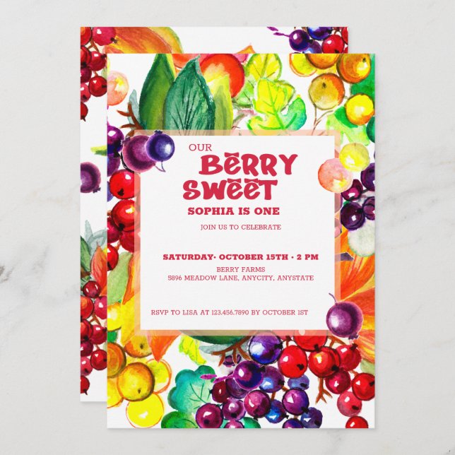 Berry Sweet Invitation (Front/Back)