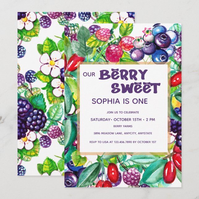 Berry Sweet Invitation (Front/Back)