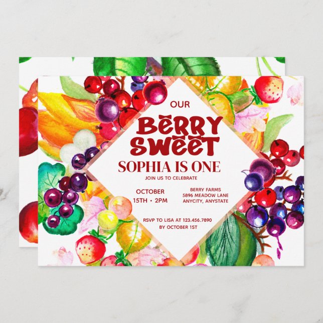 Berry Sweet Invitation (Front/Back)