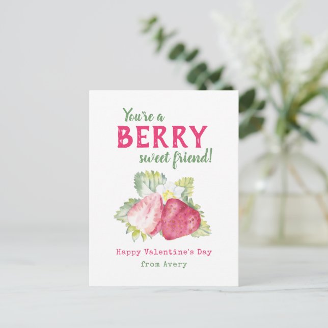 Berry Sweet Kids Classroom Valentine's Cards (Standing Front)