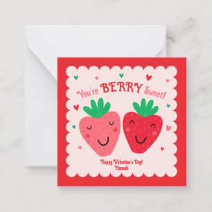 Berry Sweet Kids Valentine Classroom Card