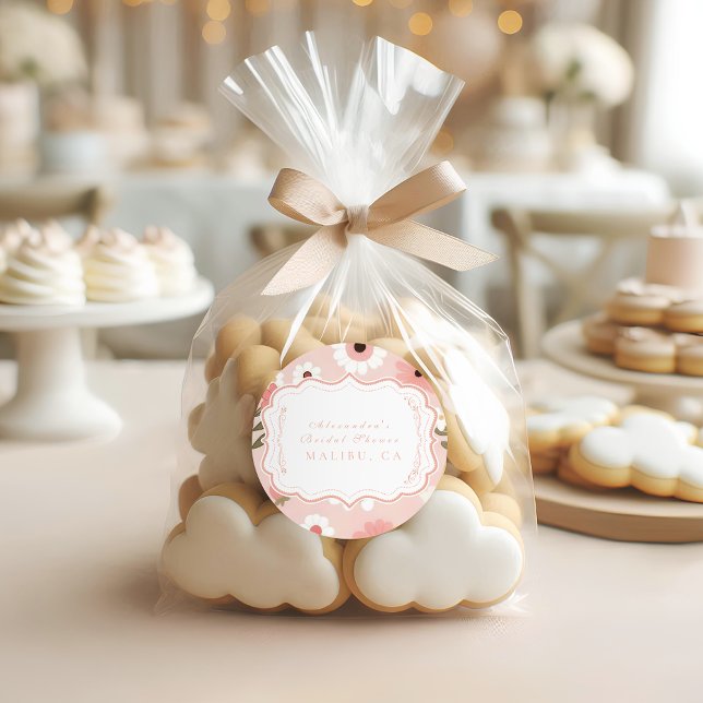 Berry Sweet Love Bridal Shower Classic Round Sticker (Creator Uploaded)