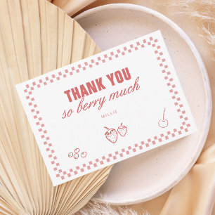 Berry sweet modern thank you note card