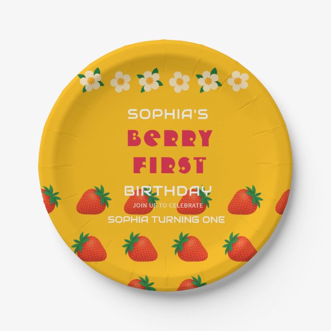 Berry Sweet Party Paper Plate (Front)