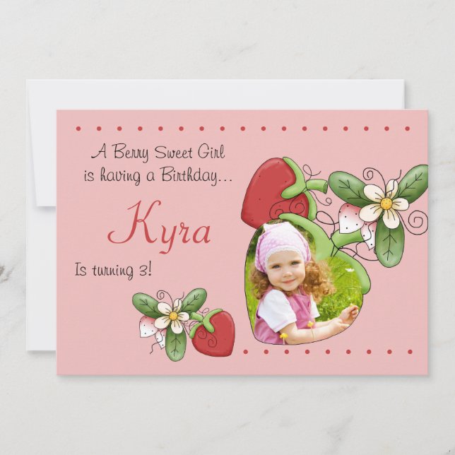 Berry Sweet - Photo Birthday Party  Invitation (Front)