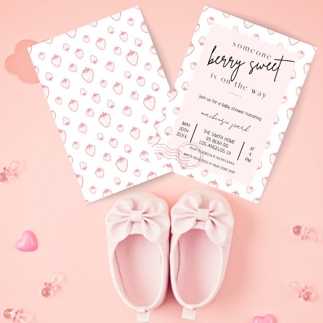 Berry Sweet Pink Baby Shower Invitation (Creator Uploaded)