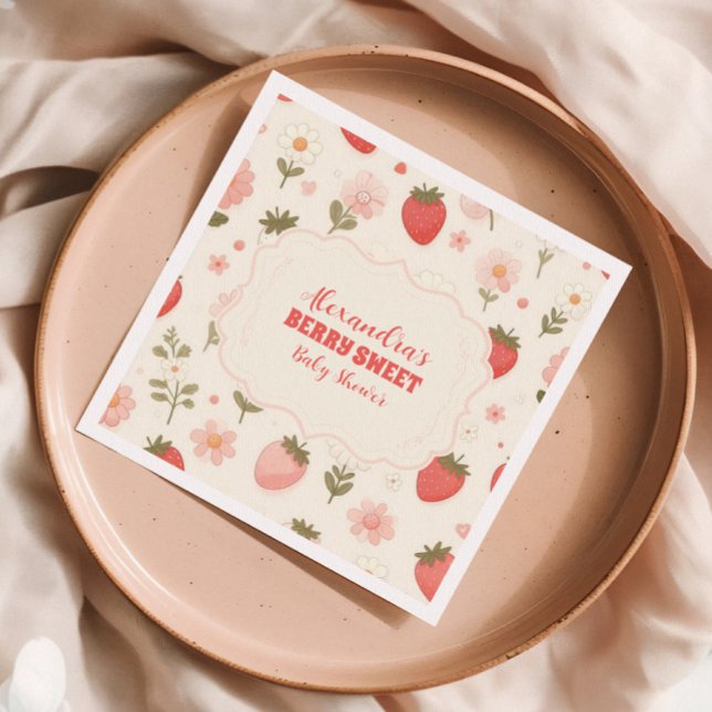 Berry Sweet Pink Coquette Baby Napkin (Creator Uploaded)